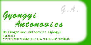 gyongyi antonovics business card