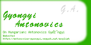 gyongyi antonovics business card